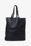 Saint Laurent Black Leather Shopping Tote with Pouch
