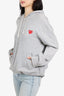 Play Comme des Garcons Grey Heart Patch Zip Up Sweater size X-Large Mens 'As Is‘