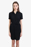 Burberry London Black Silk Belted Collar Short-Sleeve Dress size 2