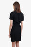 Burberry London Black Silk Belted Collar Short-Sleeve Dress size 2