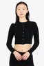 T By Alexander Wang Black Round Neck Cropped Cardigan Size XS