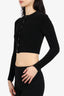 T By Alexander Wang Black Round Neck Cropped Cardigan Size XS