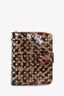 Christian Louboutin Brown Leopard Patent Studded Zip Wallet