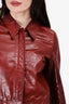 Missoni Vintage Burgundy Leather Zip-Up Jacket Size 44