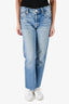 Mother Blue Denim 'The Scrapper Cuff' Straight Jeans Size 25