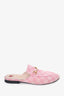 Gucci Pink Canvas GG Horsebit Princetown Slip-On Loafers Size 39