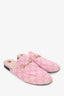 Gucci Pink Canvas GG Horsebit Princetown Slip-On Loafers Size 39