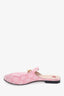 Gucci Pink Canvas GG Horsebit Princetown Slip-On Loafers Size 39