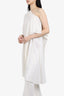 Acne Studios Cream Silk Cold-Shoulder Asymmetrical Dress Size 36