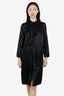 Acne Studios Black Satin Ruffle Button-Up Dress Size 36