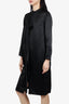 Acne Studios Black Satin Ruffle Button-Up Dress Size 36