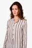 Isabel Marant White/Black Striped Cotton Blend Top Size 34