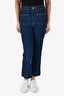 Khaite Dark Blue Denim 'Raquel' Cropped Flare Jeans Size 28