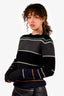 Raf Simons Black/Grey Merino Wool Striped Sweater Size S