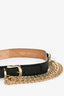 Veronica Beard Black Leather Chain Belt