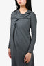 Brunello Cucinelli Grey Cotton Knit Midi Dress Size S