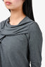 Brunello Cucinelli Grey Cotton Knit Midi Dress Size S
