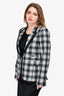 Smythe Black/White Check Wool Blazer Size 6