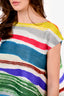 Pleats Please 2022 Multicoloured Stripe Plisse Oversized Top Size 3