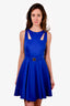 Versace Collection Blue Sleeveless Belted A-Line Dress Size 40