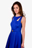 Versace Collection Blue Sleeveless Belted A-Line Dress Size 40