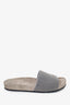 Brunello Cucinelli Grey Beaded 'Monili' Slides Size 41