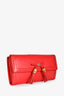 Gucci Red Leather Bamboo Tassel Zip Wallet
