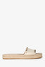 Valentino White Leather Rockstud Espadrille Slides Size 37