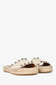 Valentino White Leather Rockstud Espadrille Slides Size 37