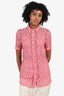 Burberry Pink Lace Overlay  Button-Down Top Size 40