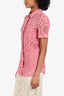 Burberry Pink Lace Overlay  Button-Down Top Size 40