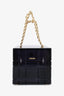 Cult Gaia Black Acrylic Quilted Box Clutch
