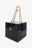 Cult Gaia Black Acrylic Quilted Box Clutch