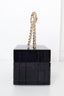 Cult Gaia Black Acrylic Quilted Box Clutch