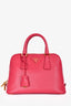 Prada Pink Saffiano Leather Promenade Top Handle with Strap