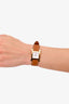 Hermes 2022 Gold Tone Epsom Leather Small 'Heure H' Watch