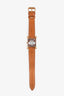 Hermes 2022 Gold Tone Epsom Leather Small 'Heure H' Watch