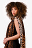 Christian Dior Cashmere/Silk Leopard Print Feather Scarf
