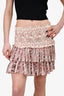 Isabel Marant Etoile Pink/Cream Floral Smock 'Naomi' Mini Skirt Size 38
