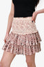 Isabel Marant Etoile Pink/Cream Floral Smock 'Naomi' Mini Skirt Size 38
