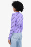 Balenciaga Purple Ribbed Logo Print Cardigan size M