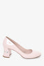 Miu Miu Pale Pink Patent Crystal Block Heels size 41