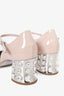 Miu Miu Pale Pink Patent Embellished Block Heel Mary Jane size 41
