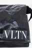 Valentino Black Shiny Canvas 'VLTN' Large Messenger Bag