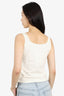 Burberry White Logo Embroidery Cropped Tank Top Size Small
