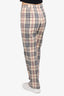Burberry Beige Nova Check Straight Leg Pants Size 6