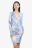 Emilio Pucci White/Blue Printed Midi Dress Size 6