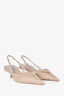 Prada Beige Leather Pointed Toe Slingback Kitten Heels Size 38