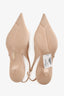 Prada Beige Leather Pointed Toe Slingback Kitten Heels Size 38