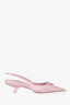 Prada Pink Leather Pointed Toe Slingback Kitten Heels Size 38